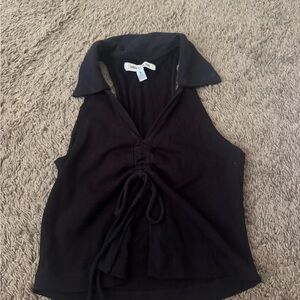 Urban Outfitters Black Tie-Front Tank Top